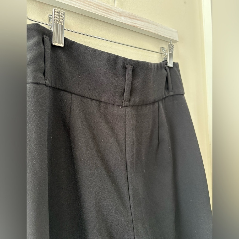 Zara Black High Waist Crop Wide Leg Pants Medium High-Rise Cropped Trousers - Picture 6 of 16